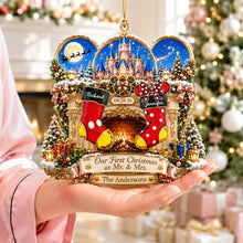 Load image into Gallery viewer, Celebrate Your Love: Our First Christmas as Mr. &amp; Mrs. - Personalized Newly Married Couple Ornament
