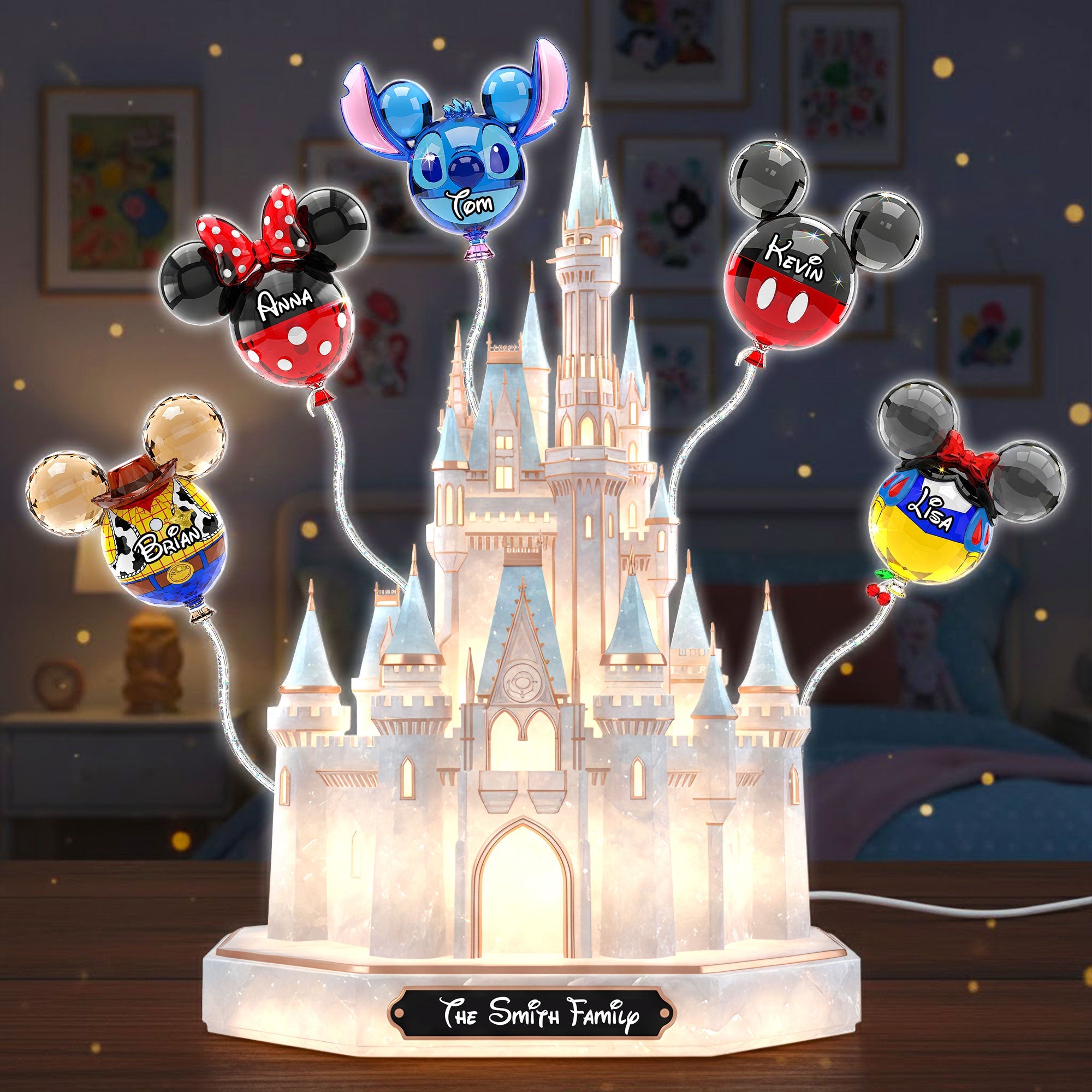 Family Love: Personalized Family Bubble Acrylic Light Box Light Box PopCulturePrints
