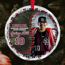 Load image into Gallery viewer, Personalized Baseball Photo Christmas Ornament - Custom Gift Ornament PopCulturePrints
