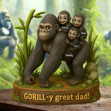 Load image into Gallery viewer, GORILL-y Great Dad! - Personalized Gift for Dad or Grandpa Shaped Plaques PopCulturePrints
