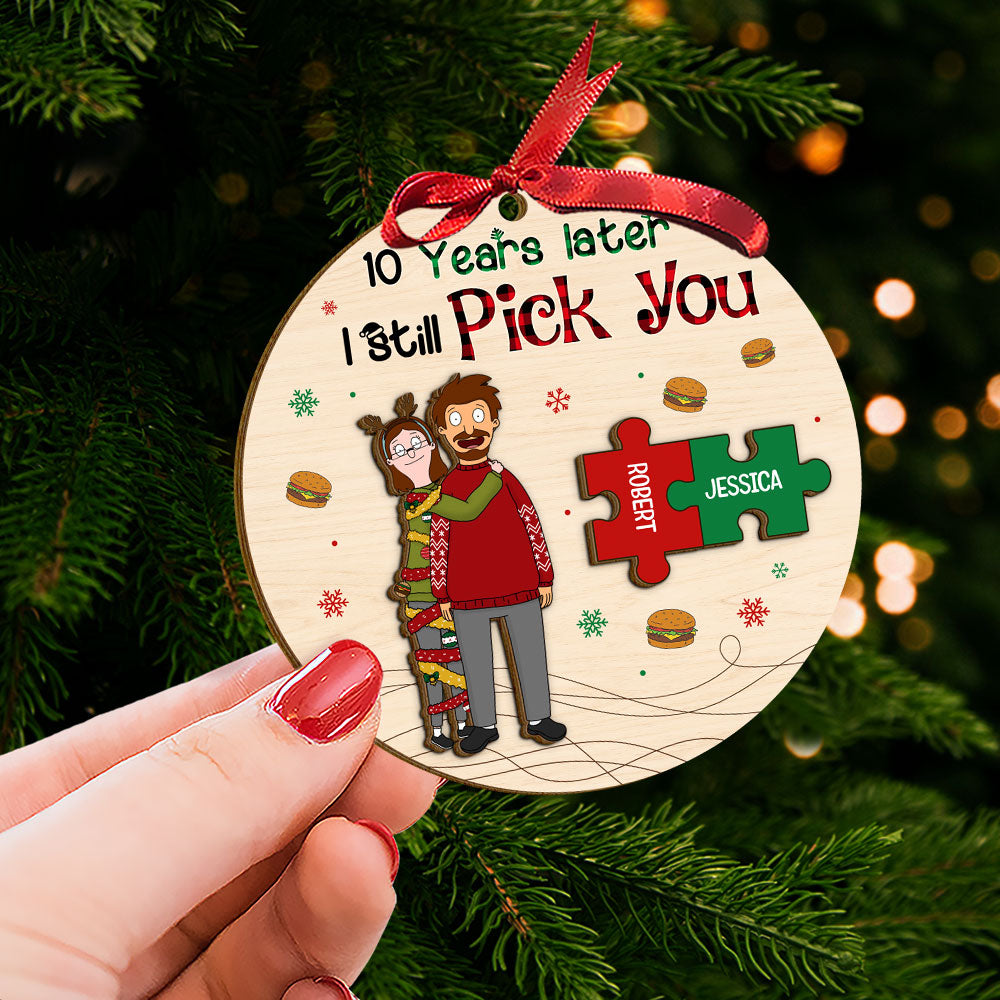 Custom Couples Christmas Ornament - Personalized 10 Years Design | Valentine's Day Gifts Ornament PopCulturePrints