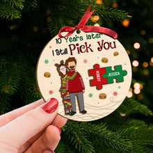 Load image into Gallery viewer, Custom Couples Christmas Ornament - Personalized 10 Years Design | Valentine&#39;s Day Gifts Ornament PopCulturePrints
