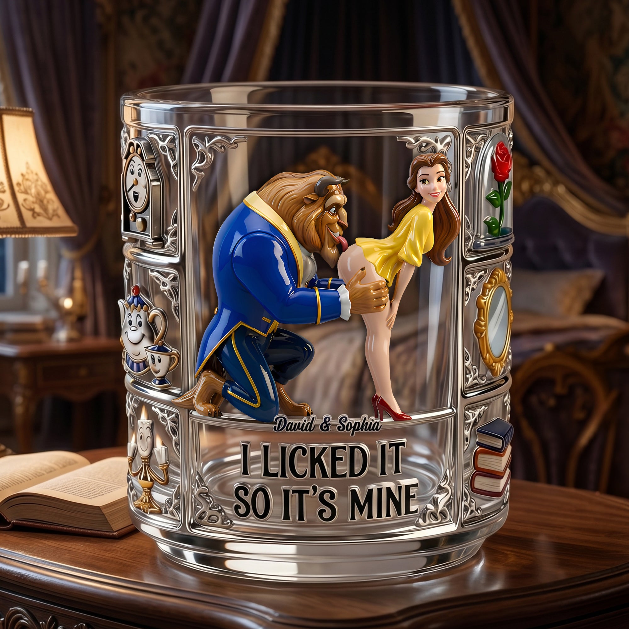 I Licked It So It's Mine - Naughty Couples Drinking Glass | Personalized Gift For Couples Glass PopCulturePrints