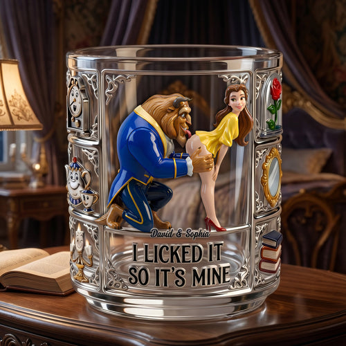 I Licked It So It's Mine - Naughty Couples Drinking Glass | Personalized Gift For Couples Glass PopCulturePrints