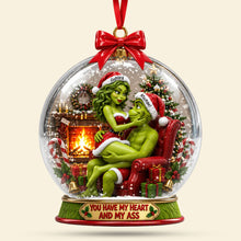 Load image into Gallery viewer, You Have My Heart and My Ass - Personalized Cheeky Love Couple Christmas Ornament
