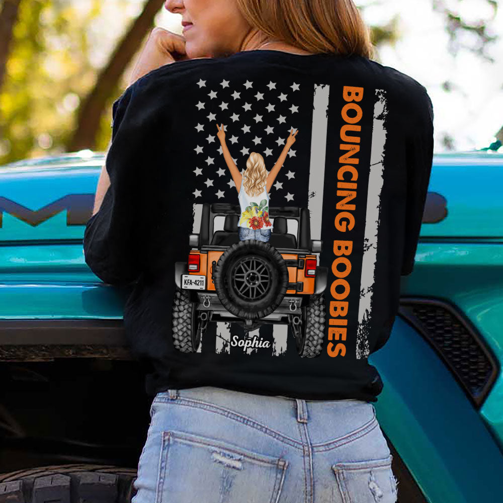 Personalized Jeep Adventure Back Print T-Shirt