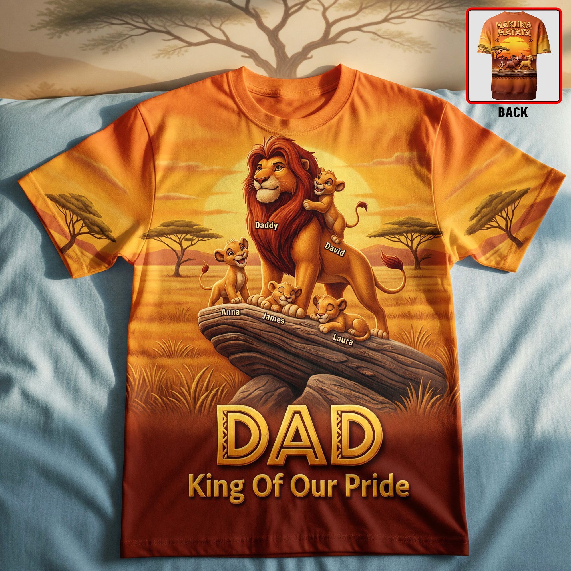 Daddy - King Of Our Pride - Personalized Gifts for Dad AOP Products PopCulturePrints