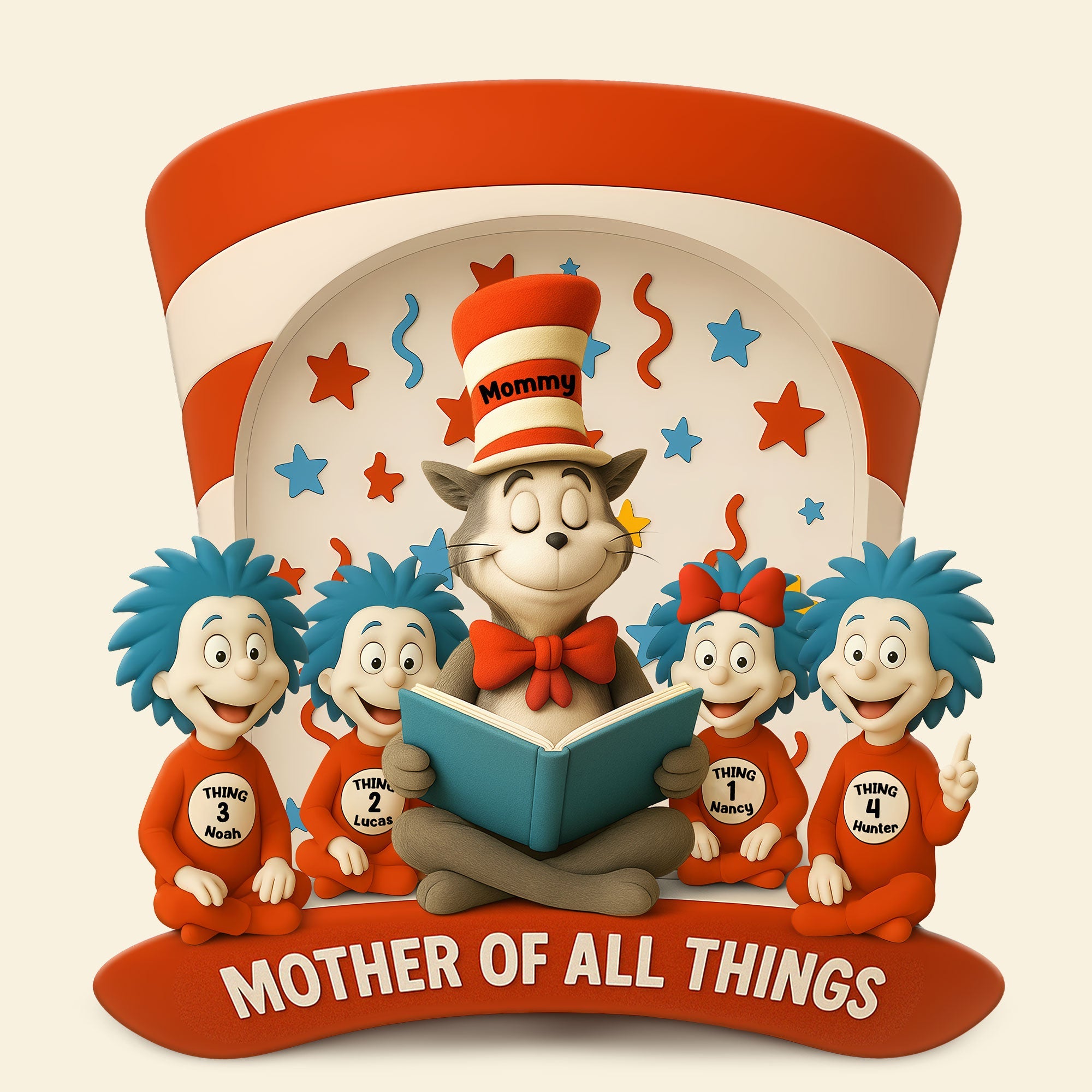 "Mother of All Things" - Personalized Mom of Little Treasures Acrylic Plaque - Unique Gifts for Moms, Grandmas, and More Shaped Plaques PopCulturePrints