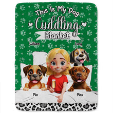 Load image into Gallery viewer, Snuggle Up with Love - Personalized Cuddling Blanket for Dog Lovers - Gift for Mom, Grandma, and Pet Owners Fleece Blanket PopCulturePrints
