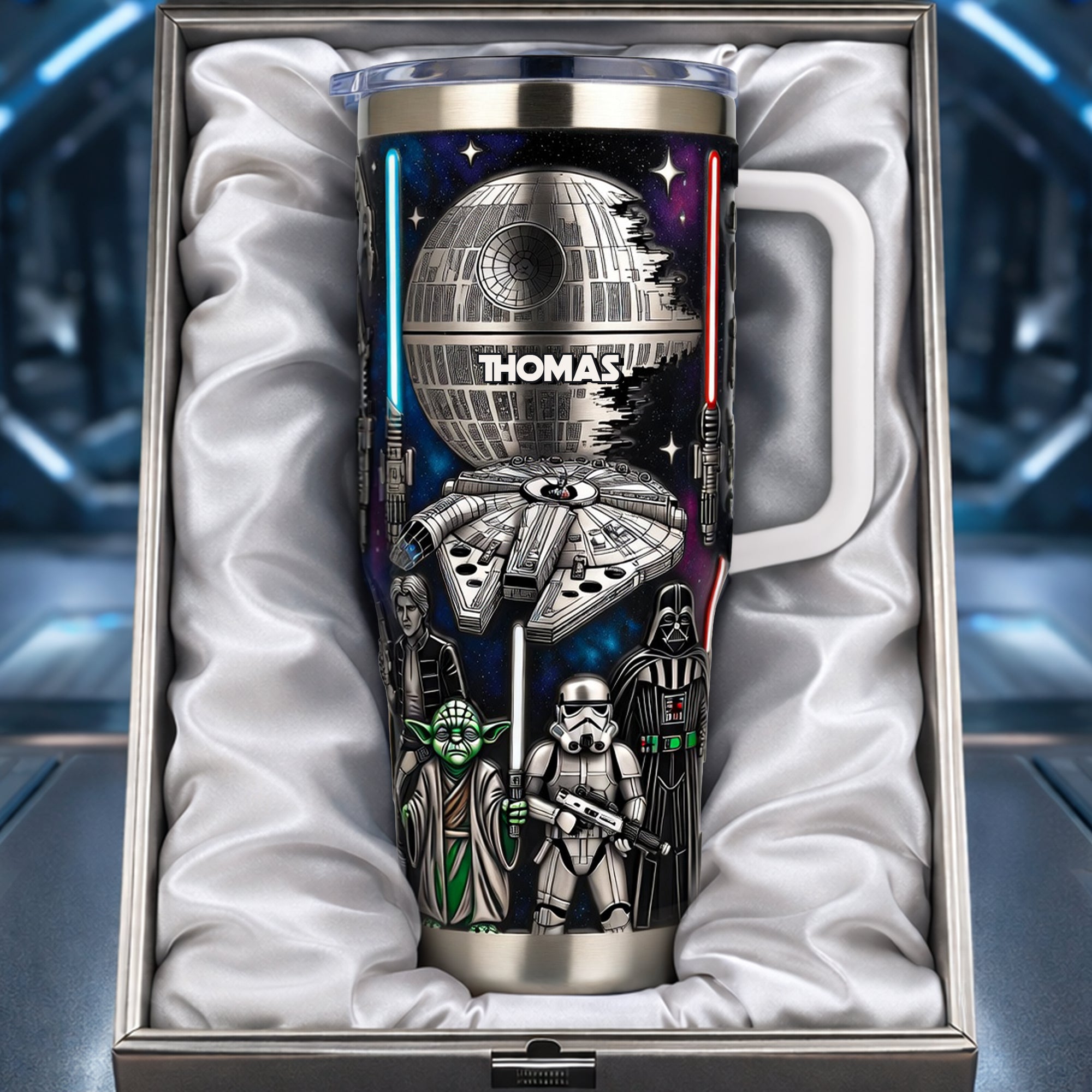 “Unleash the Galaxy!” - Futuristic Space Warrior Tumbler - Personalized Gifts for Sci-Fi Lovers, Space Enthusiasts, and Unique Gifting Occasions Tumbler Cup PopCulturePrints
