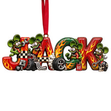 Load image into Gallery viewer, Fuel Their Passion - Vintage Speed Fans Name Art Ornament - Personalized Christmas Gift
