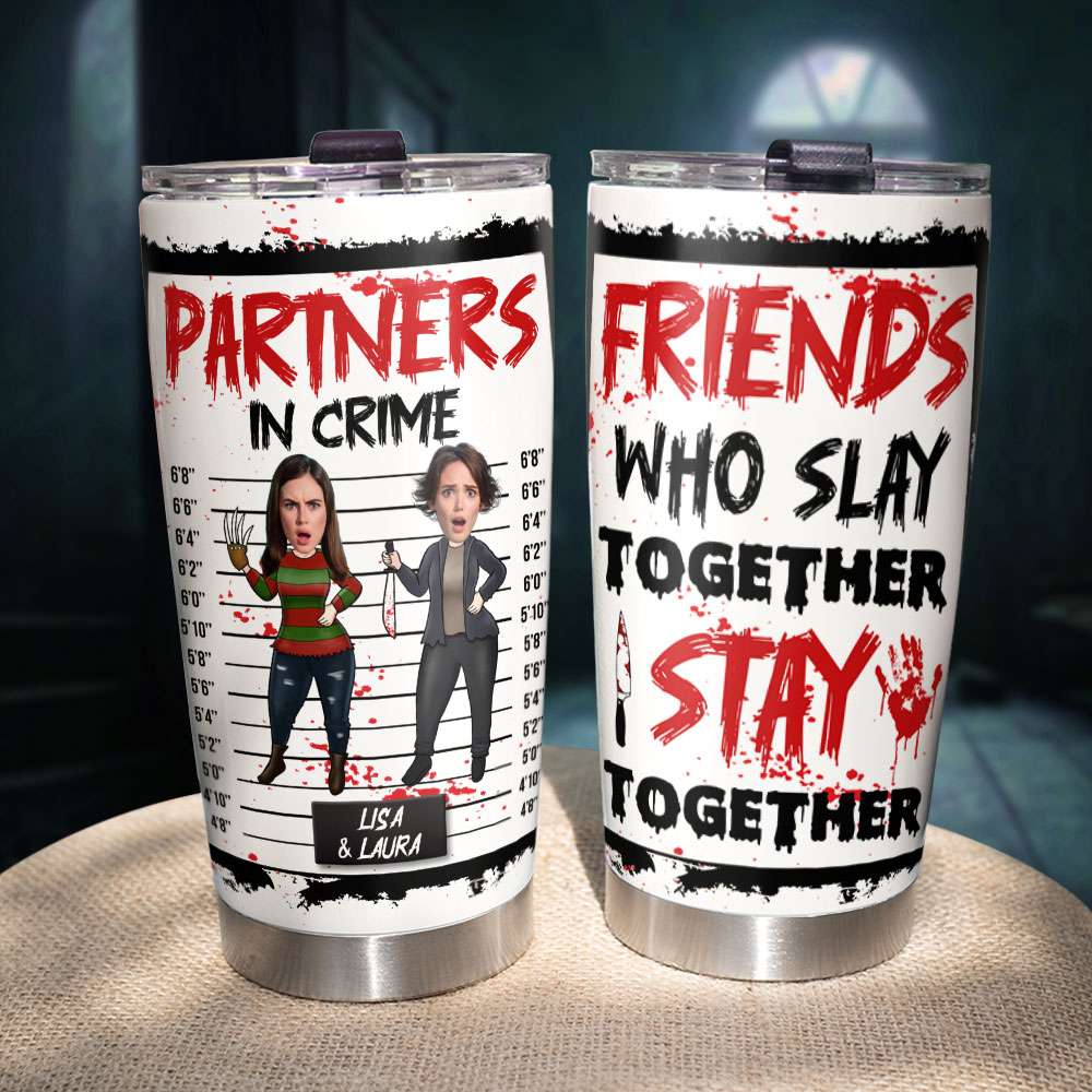 Custom Halloween Tumbler for Friends - Partners in Crime