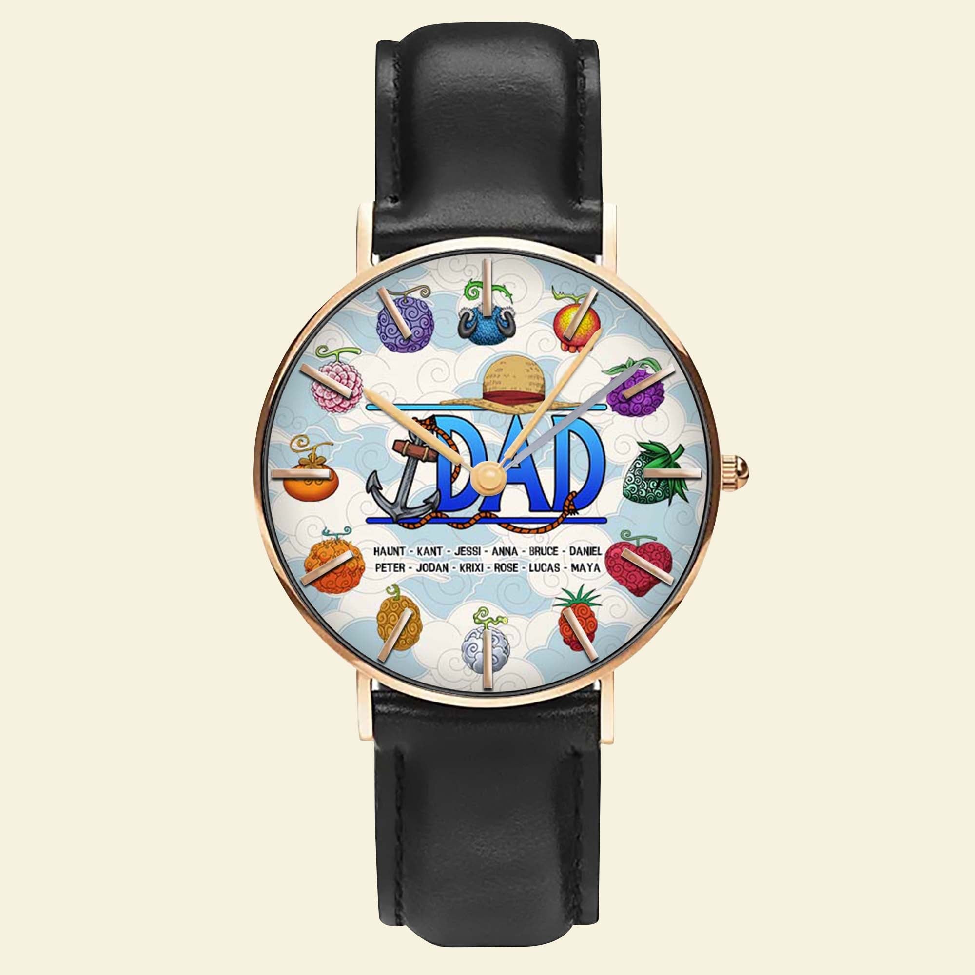 “Celebrate Father's Love” - Power Fruit Quartz Watch - Personalized Gift for Dad & Grandpa Quartz Watch PopCulturePrints