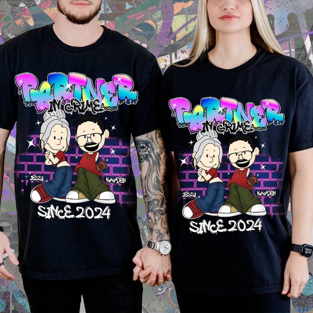 Personalized Partner In Crime Shirt for Couples - Y2K Style Shirts PopCulturePrints