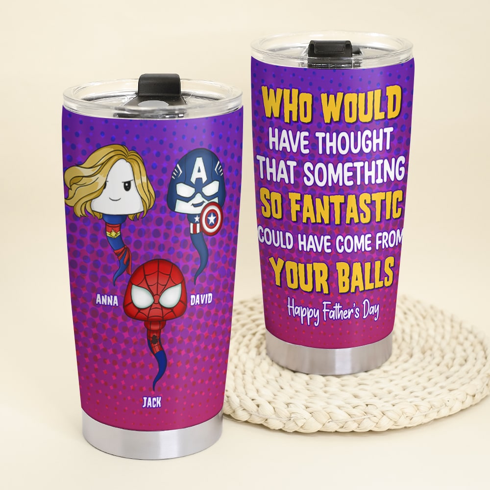 Superhero-Inspired Personalized Father's Day Tumbler Tumbler Cup PopCulturePrints