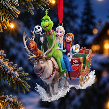 Load image into Gallery viewer, “Celebrate the Magic of Winter!” - Dashing Through The Snow Acrylic Ornament, Personalized Gift for Everyone Ornament PopCulturePrints
