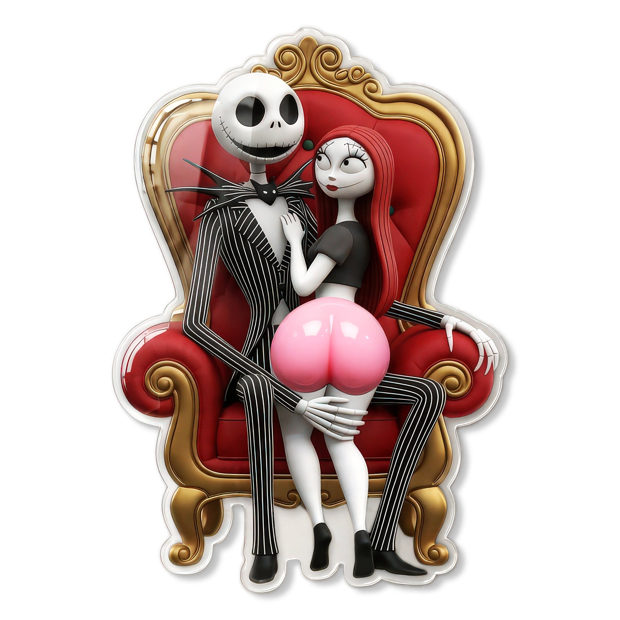 "Cheeky Love, Perfectly Personalized" - Acrylic Fridge Magnet for Couples