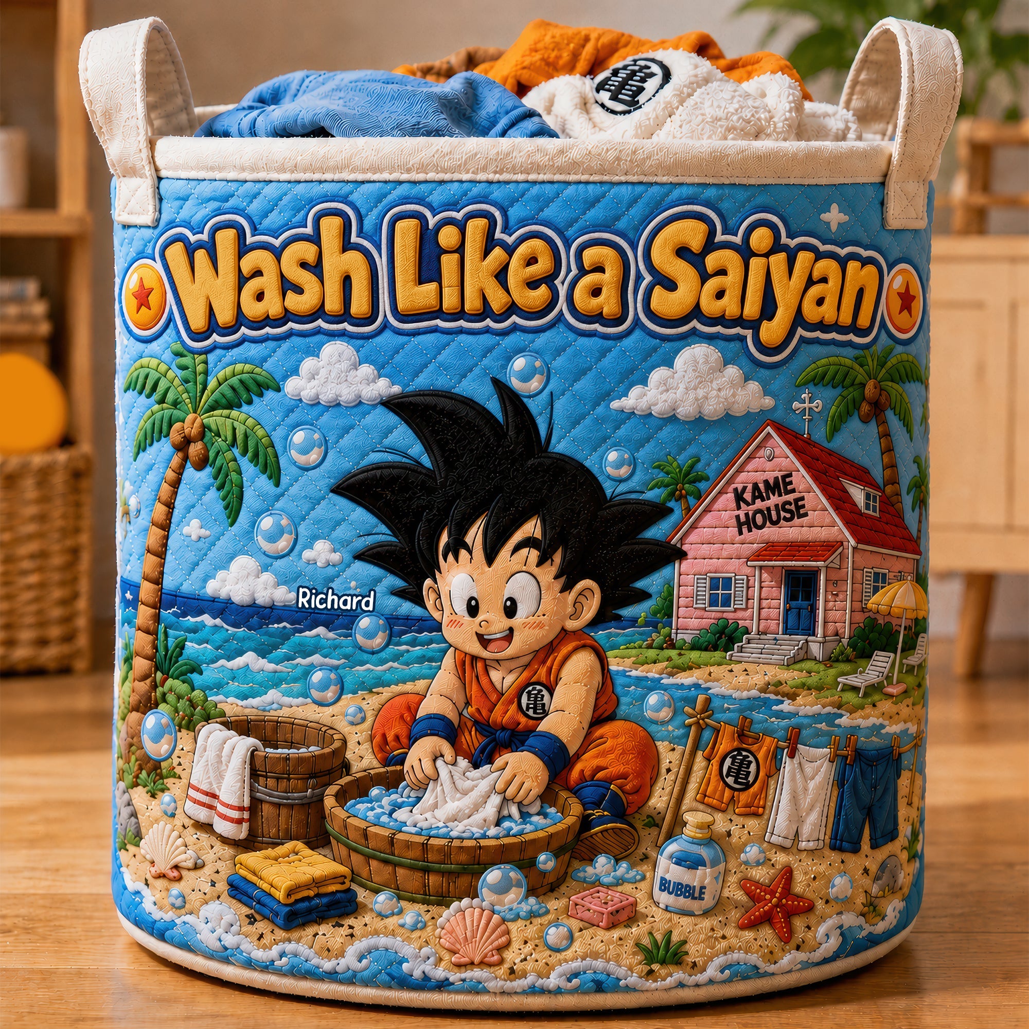 Wash Like A Legend Quilted Laundry Basket - Personalized Gifts 04toqn290626 Laundry Basket PopCulturePrints