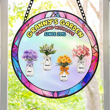Load image into Gallery viewer, &quot;Celebrate Nature&#39;s Beauty&quot; - Personalized Birth Month Flower Stained Glass Ornament - Gift for Grandma and Loved Ones Ornament PopCulturePrints
