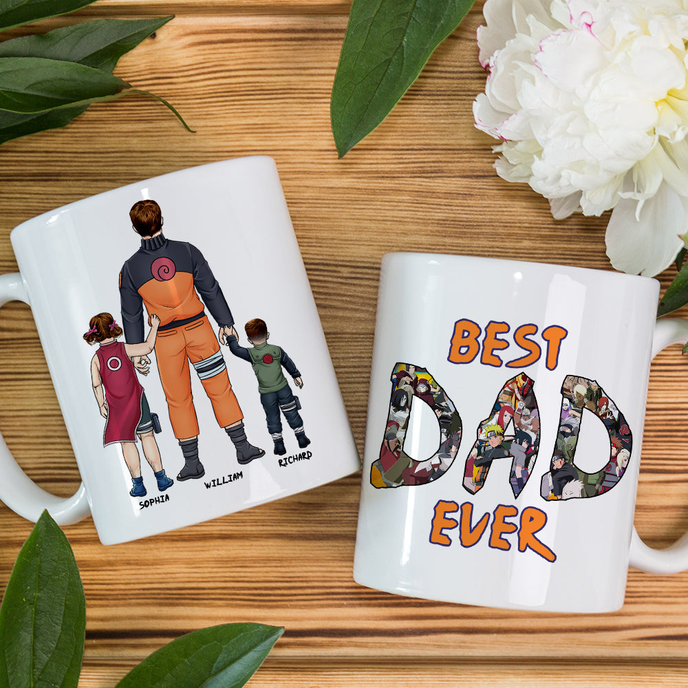 Custom Best Dad Ever Mug - Anime Themed Father's Day Gift Coffee Mug PopCulturePrints