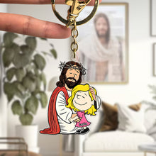 Load image into Gallery viewer, Personalized Jesus Love Keychain Gift for Christians Keychains PopCulturePrints
