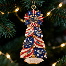 Load image into Gallery viewer, Celebrate American Pride: Proud Family Christmas Tree - Personalized Ornament for Patriots Ornament PopCulturePrints
