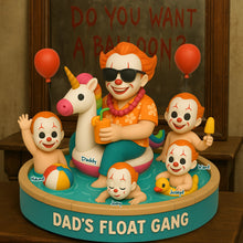 Load image into Gallery viewer, “Make a Splash with Dad&#39;s Float Gang!” - Personalized Acrylic Plaque for Dad Shaped Plaques PopCulturePrints
