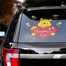 Load image into Gallery viewer, Personalized Grandma&#39;s Car Decal with Cute Bear and Bees Decal Sticker PopCulturePrints
