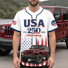 Load image into Gallery viewer, Celebrate America: Customizable USA 250 Anniversary Baseball Jersey - Perfect Gift for Offroad Car Lovers AOP Products PopCulturePrints
