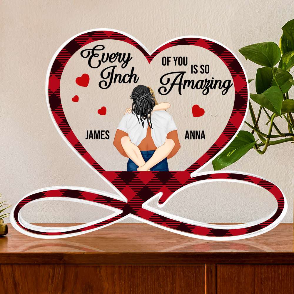 Customizable Couple Acrylic Plaque - Every Inch of You is So Amazing Shaped Plaques PopCulturePrints