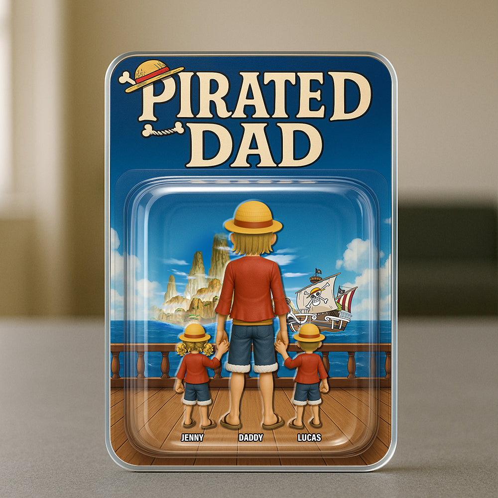 “Adventure Awaits with Our Personalized Pirate Dad Plaque!” - Custom Gift for Dads, Grandpas & More Shaped Plaques PopCulturePrints