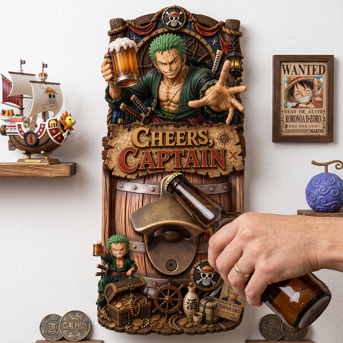 Cheers Captain Bottle Opener - Personalized Gift for Adventurous Spirits