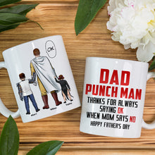 Load image into Gallery viewer, Dad Punch Man Personalized Coffee Mug - Funny Father&#39;s Day Gift Coffee Mug PopCulturePrints
