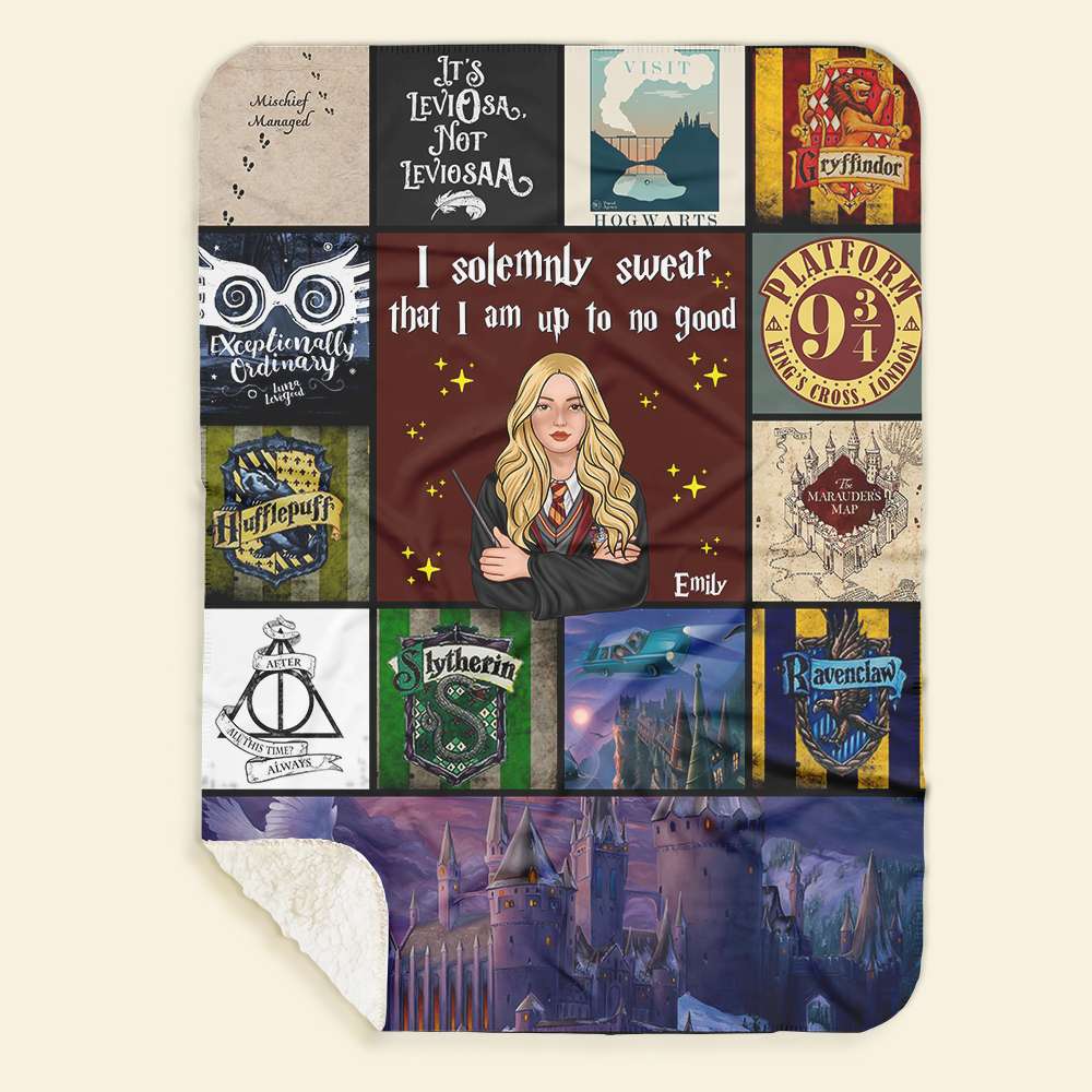 Personalized Magic School Blanket for Harry Potter Fans