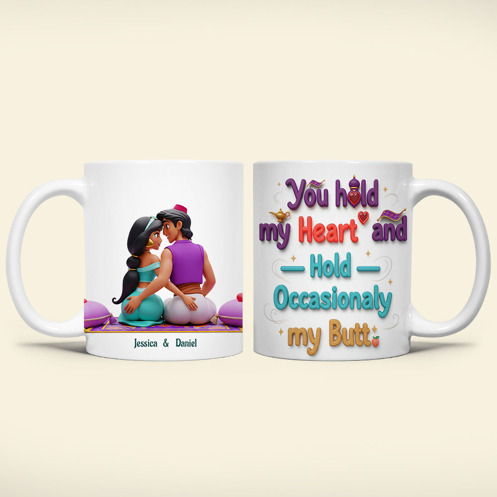 You Hold My Heart and Hold Occasionally My Butt - Personalized Moonlight Couple Coffee Mug Coffee Mug PopCulturePrints