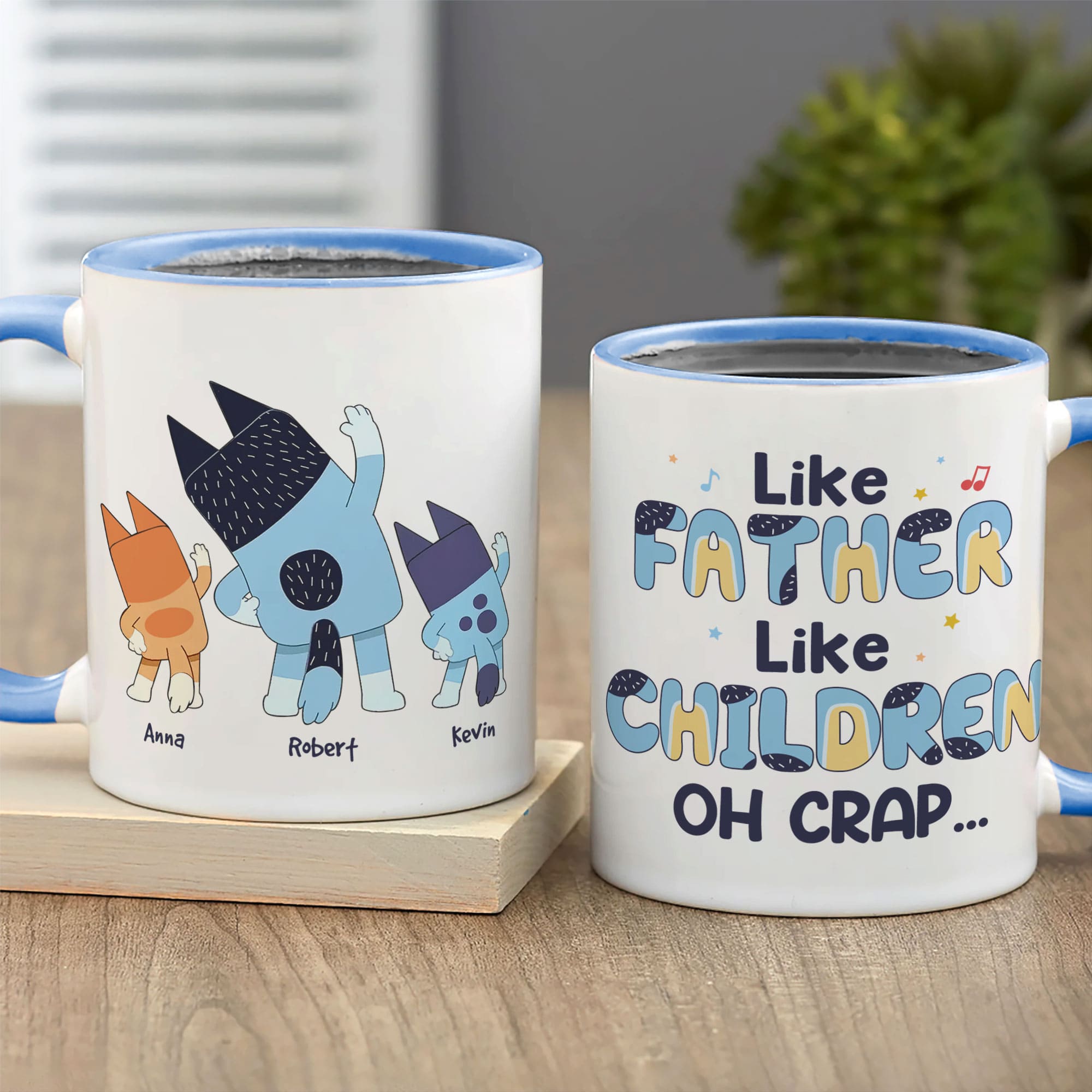 Custom Cartoon Family Mug - Like Father Like Children Coffee Mug PopCulturePrints
