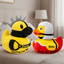 Load image into Gallery viewer, Quirky Love in Every Quack: Naughty Duck Couple Pillow - Personalized Gift for Couples Pillow PopCulturePrints

