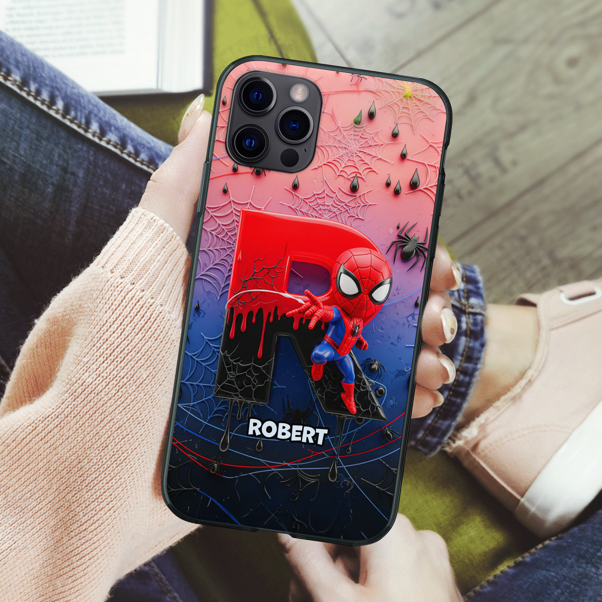 “Swing into Action with Style!” - Wall-Crawler Alphabet Phone Case - Personalized Gifts for Marvel Fans Phone Case PopCulturePrints