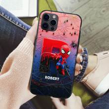 Load image into Gallery viewer, “Swing into Action with Style!” - Wall-Crawler Alphabet Phone Case - Personalized Gifts for Marvel Fans Phone Case PopCulturePrints

