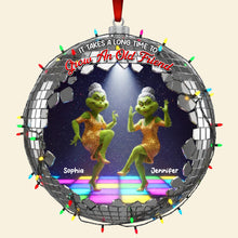 Load image into Gallery viewer, “It Takes a Long Time to Grow an Old Friend” - Green Monster Friends Acrylic Ornament - Personalized Gift for Besties Ornament PopCulturePrints
