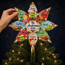 Load image into Gallery viewer, “Celebrate Togetherness with Love” - Personalized Christmas Family Tree Topper - Custom Gift for Family &amp; Friends Ornament PopCulturePrints
