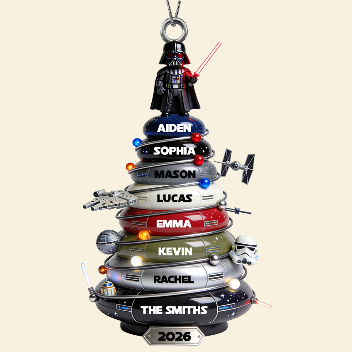 “Celebrate the Galaxy!” Epic Space Tree Acrylic Ornament - Personalized Gift for Star Wars Fans
