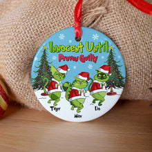 Load image into Gallery viewer, Personalized Grumpy Green Cat Lover Christmas Ornament
