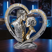 Load image into Gallery viewer, &quot;I Love You to a Galaxy Far, Far Away&quot; - Personalized Galaxy Couple Plaque - Custom Gift for Couples, Lovers, and Star Wars Fans Shaped Plaques PopCulturePrints
