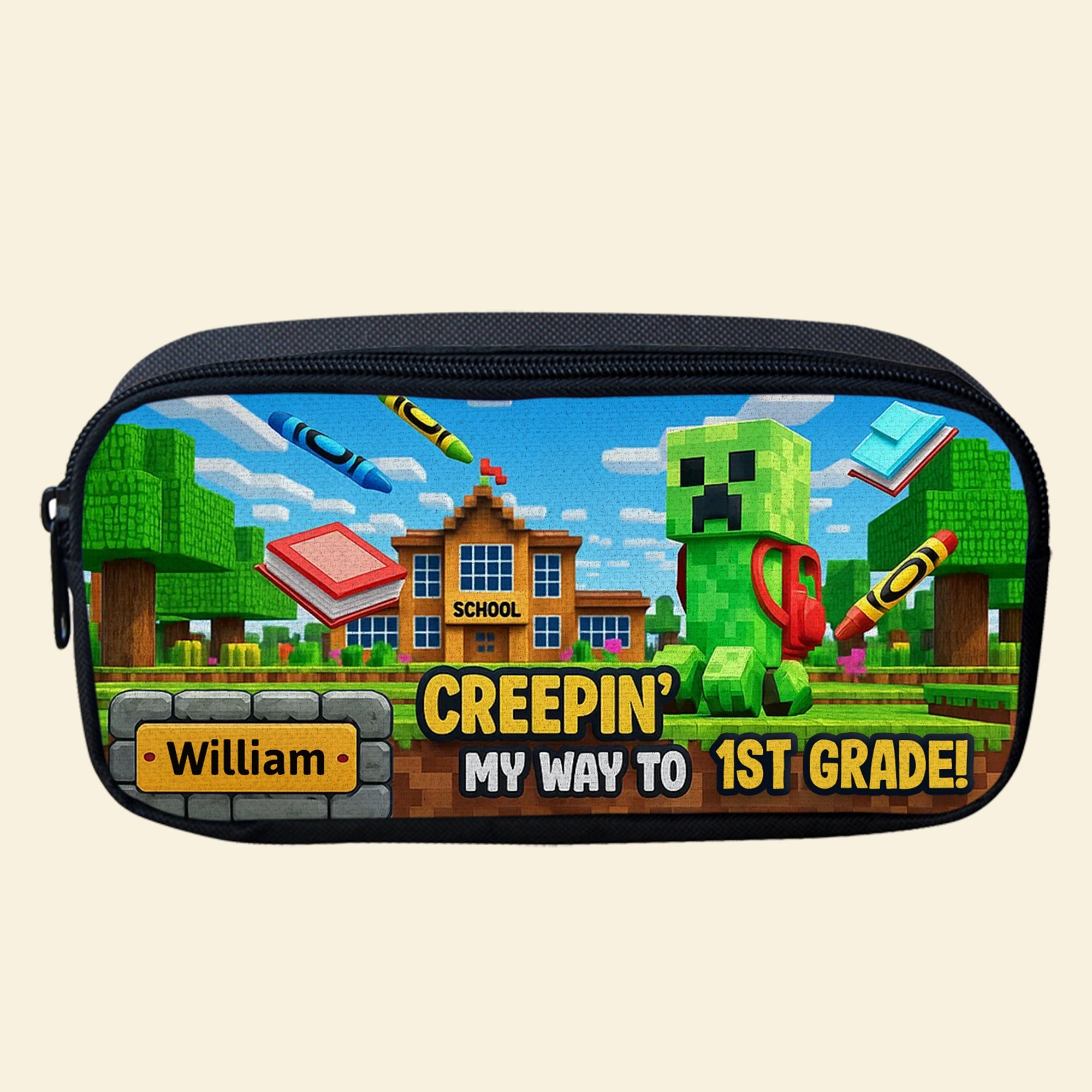 Creepin' My Way to 1st Grade Pencil Case - Personalized Gifts for Kids Pencil Case PopCulturePrints