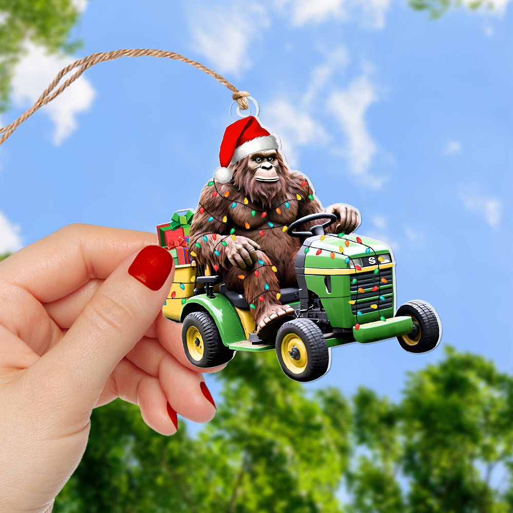Personalized Bigfoot Lawn Tractor Christmas Ornament Ornament PopCulturePrints