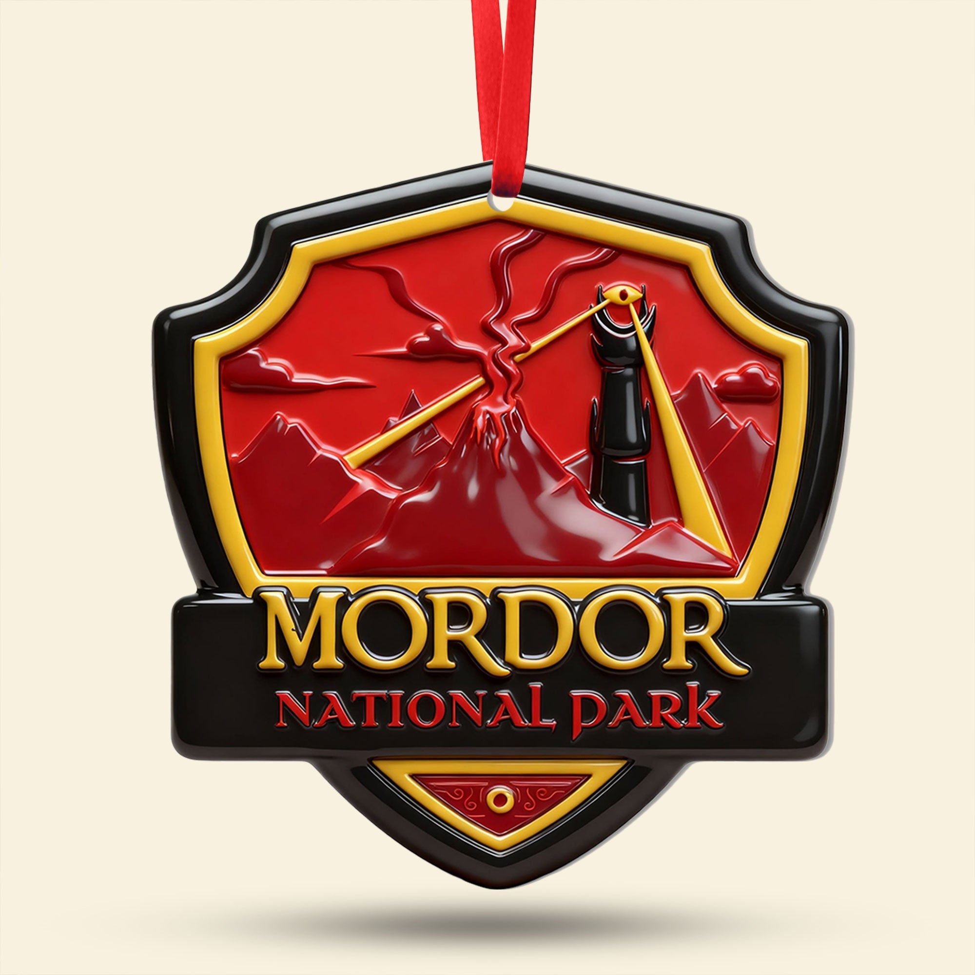 “Explore the Magic of Your Favorite Fantasy World” - Fantasy Location Shield Ornament, Customizable Gift for Movie Fans Ornament PopCulturePrints