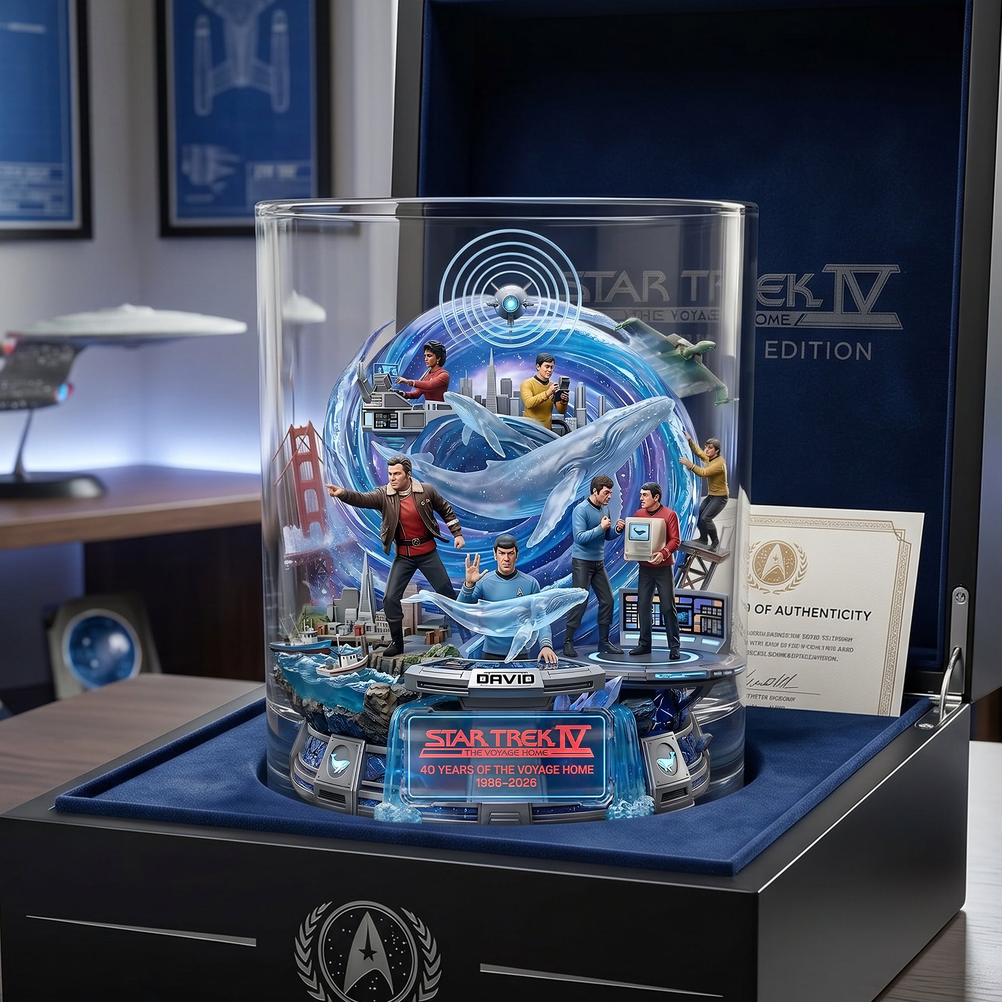 "Celebrate 40 Years of Star Trek IV with Every Sip!" - Personalized Drinking Glass - Unique Gift for Fans and Collectors
