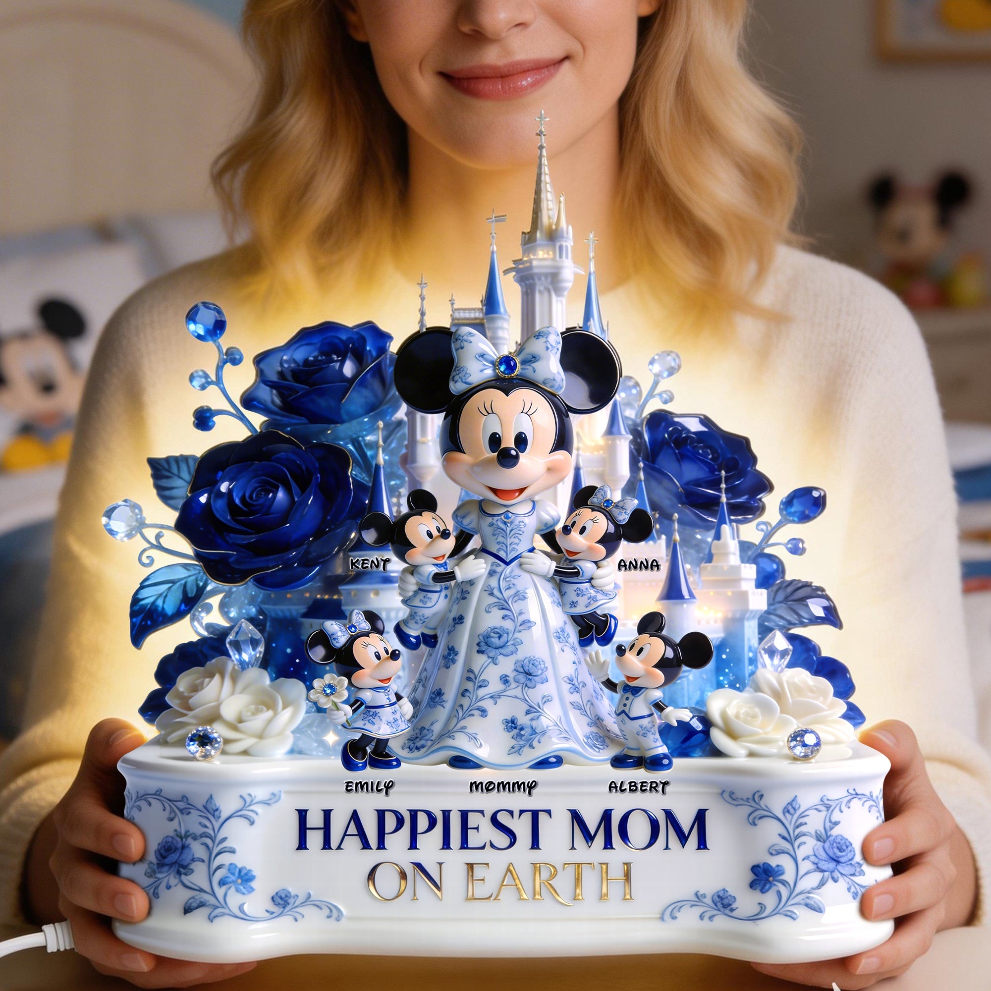 "Happiest Mom on Earth - Illuminate Your Love" - Personalized Acrylic Light Box - Gift for Mom, Grandma, and Special Women Light Box PopCulturePrints