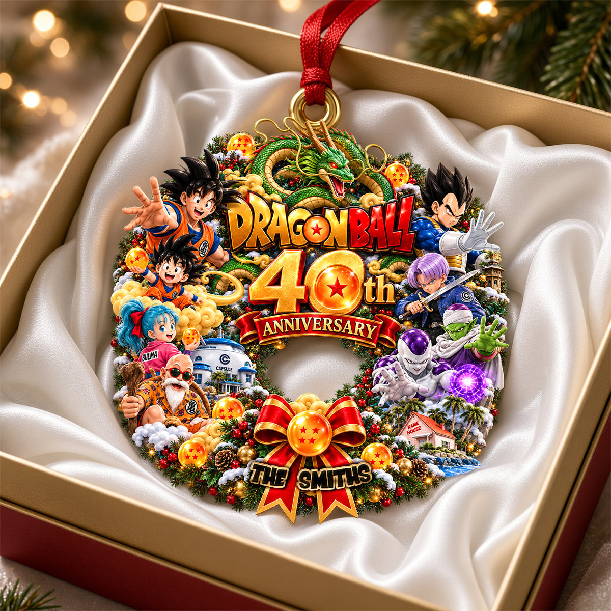 Epic 40 Years of Dragon Ball Battles Christmas Ornament - Personalized Anniversary Gift